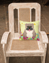 Load image into Gallery viewer, Easter Eggs English Bulldog Grey Brindle  Fabric Decorative Pillow BB6126PW1818