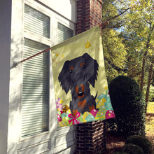 Load image into Gallery viewer, Easter Eggs Wire Haired Dachshund Black Tan Flag Canvas House Size BB6127CHF
