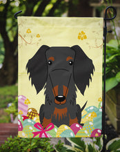 Load image into Gallery viewer, Easter Eggs Wire Haired Dachshund Black Tan Garden Flag - Outdoor Decorative Yard Flag BB6127GF