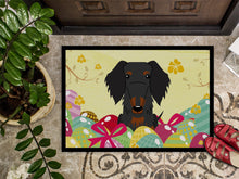 Load image into Gallery viewer, Easter Eggs Wire Haired Dachshund Black Tan Doormat - 24x36 Decorative Floor Mat – Indoor/Outdoor Rug with Artistic Flair BB6127JMAT