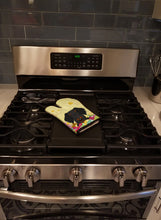Load image into Gallery viewer, Easter Eggs Wire Haired Dachshund Black Tan Oven Mitt BB6127OVMT