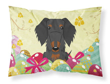 Load image into Gallery viewer, Easter Eggs Wire Haired Dachshund Black Tan Fabric Standard Pillowcase – Artistic Decorative Front, White Back BB6127PILLOWCASE