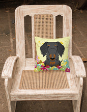 Load image into Gallery viewer, Easter Eggs Wire Haired Dachshund Black Tan Fabric Decorative Pillow BB6127PW1818