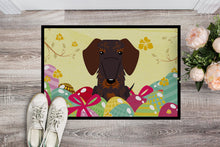 Load image into Gallery viewer, Easter Eggs Wire Haired Dachshund Chocolate Doormat - 24x36 Decorative Floor Mat – Indoor/Outdoor Rug with Artistic Flair BB6129JMAT