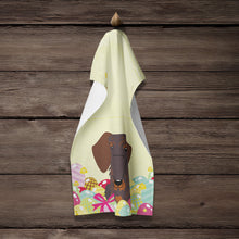 Load image into Gallery viewer, Easter Eggs Wire Haired Dachshund Chocolate Kitchen Towel – Artistic Dish Towel for Everyday Use BB6129KTWL