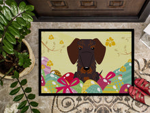 Load image into Gallery viewer, Easter Eggs Wire Haired Dachshund Chocolate Doormat - 18x27 Decorative Floor Mat – Indoor/Outdoor Rug with Artistic Flair BB6129MAT