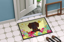 Load image into Gallery viewer, Easter Eggs Wire Haired Dachshund Chocolate Doormat - 18x27 Decorative Floor Mat – Indoor/Outdoor Rug with Artistic Flair BB6129MAT