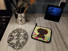 Load image into Gallery viewer, Easter Eggs Wire Haired Dachshund Chocolate Pot Holders - Set of 2 - Heat-Resistant Kitchen Essentials BB6129PTHD