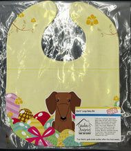 Load image into Gallery viewer, Easter Eggs Dachshund Red Brown Baby Bib BB6130BIB