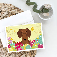 Load image into Gallery viewer, Easter Eggs Dachshund Red Brown Greeting Cards -  Blank Note Cards – 8-Pack of Artist-Designed Cards with Envelopes