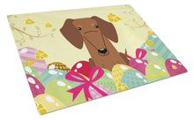 Load image into Gallery viewer, Easter Eggs Dachshund Red Brown Glass Cutting Boards – Durable, Decorative Kitchen Art Large BB6130LCB