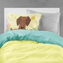 Load image into Gallery viewer, Easter Eggs Dachshund Red Brown Fabric Standard Pillowcase – Artistic Decorative Front, White Back BB6130PILLOWCASE