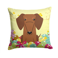 Load image into Gallery viewer, Easter Eggs Dachshund Red Brown Throw Pillow - 14x14 Decorative Pillow – Art for Your Home &amp; Patio BB6130PW1414