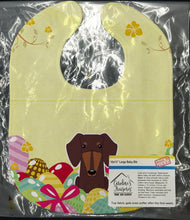 Load image into Gallery viewer, Easter Eggs Dachshund Chocolate Baby Bib BB6131BIB