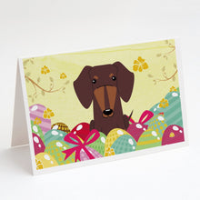 Load image into Gallery viewer, Easter Eggs Dachshund Chocolate Greeting Cards -  Blank Note Cards – 8-Pack of Artist-Designed Cards with Envelopes