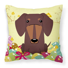 Load image into Gallery viewer, Easter Eggs Dachshund Chocolate Fabric Decorative Pillow BB6131PW1818