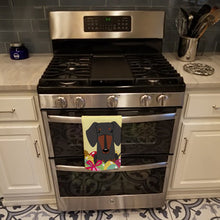 Load image into Gallery viewer, Easter Eggs Dachshund Black Tan Kitchen Towel – Artistic Dish Towel for Everyday Use BB6132KTWL