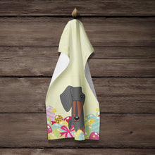 Load image into Gallery viewer, Easter Eggs Dachshund Black Tan Kitchen Towel – Artistic Dish Towel for Everyday Use BB6132KTWL