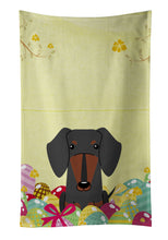 Load image into Gallery viewer, Easter Eggs Dachshund Black Tan Kitchen Towel – Artistic Dish Towel for Everyday Use BB6132KTWL