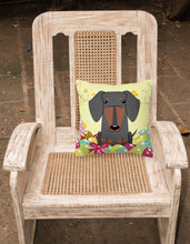 Load image into Gallery viewer, Easter Eggs Dachshund Black Tan Fabric Decorative Pillow BB6132PW1818