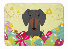 Load image into Gallery viewer, Easter Eggs Dachshund Black Tan Machine Washable Memory Foam Mat BB6132RUG