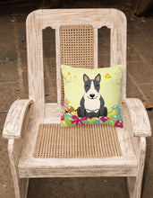 Load image into Gallery viewer, Easter Eggs Bull Terrier Black White Fabric Decorative Pillow BB6133PW1818