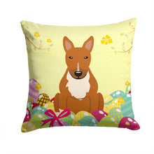 Load image into Gallery viewer, Easter Eggs Bull Terrier Red Throw Pillow - 14x14 Decorative Pillow – Art for Your Home &amp; Patio BB6134PW1414