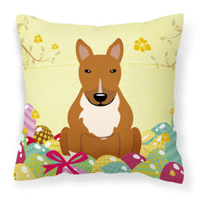 Load image into Gallery viewer, Easter Eggs Bull Terrier Red Fabric Decorative Pillow BB6134PW1818