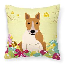 Load image into Gallery viewer, Easter Eggs Bull Terrier Red White Fabric Decorative Pillow BB6135PW1818
