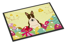 Load image into Gallery viewer, Easter Eggs Bull Terrier Dark Brindle Doormat - 18x27 Decorative Floor Mat – Indoor/Outdoor Rug with Artistic Flair BB6136MAT