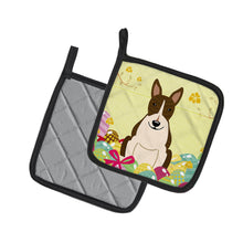 Load image into Gallery viewer, Easter Eggs Bull Terrier Dark Brindle Pot Holders - Set of 2 - Heat-Resistant Kitchen Essentials BB6136PTHD
