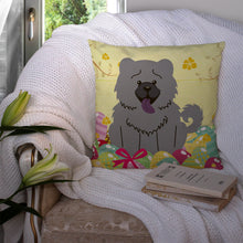 Load image into Gallery viewer, Easter Eggs Chow Chow Blue Throw Pillow - 14x14 Decorative Pillow – Art for Your Home &amp; Patio BB6139PW1414