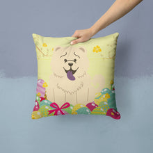 Load image into Gallery viewer, Easter Eggs Chow Chow White Throw Pillow - 14x14 Decorative Pillow – Art for Your Home &amp; Patio BB6140PW1414