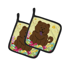 Load image into Gallery viewer, Easter Eggs Chow Chow Chocolate Pot Holders - Set of 2 - Heat-Resistant Kitchen Essentials BB6141PTHD