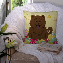 Load image into Gallery viewer, Easter Eggs Chow Chow Chocolate Throw Pillow - 14x14 Decorative Pillow – Art for Your Home &amp; Patio BB6141PW1414