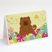 Load image into Gallery viewer, Easter Eggs Chow Chow Red Greeting Cards -  Blank Note Cards – 8-Pack of Artist-Designed Cards with Envelopes