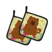 Load image into Gallery viewer, Easter Eggs Chow Chow Red Pot Holders - Set of 2 - Heat-Resistant Kitchen Essentials BB6142PTHD