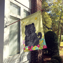 Load image into Gallery viewer, Easter Eggs Chow Chow Black Flag Canvas House Size BB6143CHF