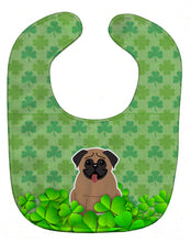 Load image into Gallery viewer, Pug Brown Shamrocks Baby Bib BB6146BIB