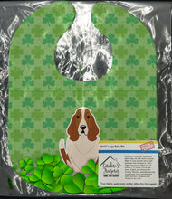 Load image into Gallery viewer, Basset Hound Shamrocks Baby Bib BB6162BIB