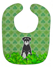 Load image into Gallery viewer, Standard Schnauzer Salt and Pepper Shamrocks Baby Bib BB6174BIB