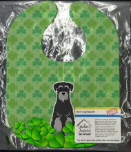 Load image into Gallery viewer, Standard Schnauzer Black Grey Shamrocks Baby Bib BB6175BIB