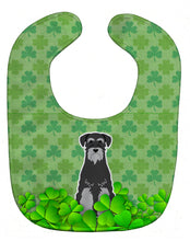 Load image into Gallery viewer, Standard Schnauzer Black Grey Shamrocks Baby Bib BB6175BIB