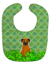 Load image into Gallery viewer, Border Terrier Shamrocks Baby Bib BB6180BIB