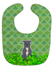 Load image into Gallery viewer, Staffordshire Bull Terrier Blue Shamrocks Baby Bib BB6187BIB