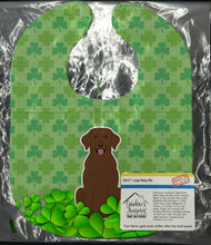 Load image into Gallery viewer, Chocolate Labrador Shamrocks Baby Bib BB6197BIB