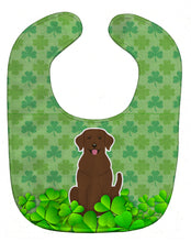 Load image into Gallery viewer, Chocolate Labrador Shamrocks Baby Bib BB6197BIB