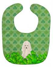 Load image into Gallery viewer, Poodle White Shamrocks Baby Bib BB6211BIB