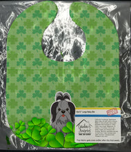 Load image into Gallery viewer, Shih Tzu Black Silver Shamrocks Baby Bib BB6230BIB