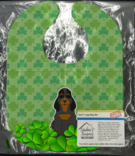 Load image into Gallery viewer, Cocker Spaniel Black Tan Shamrocks Baby Bib BB6234BIB